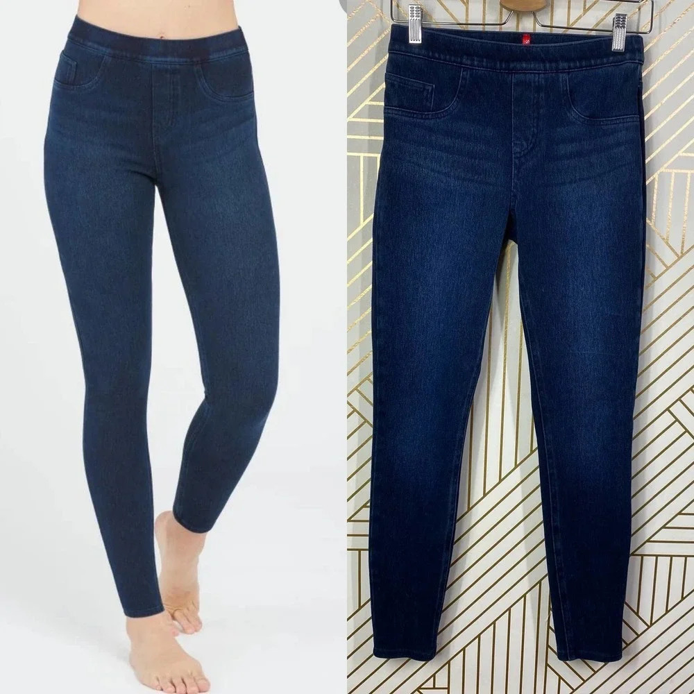 SPANX‎ Jean-Ish Ankle Leggings in Blue Size US Small